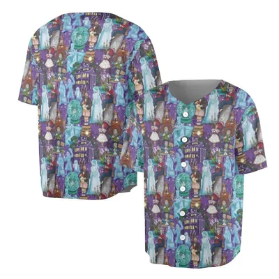 Haunted Mansion Halloween Baseball Jersey, Ghost Bride And Hitchhiking Ghosts Baseball Jersey, Spooky Disney Inspired Outfit
