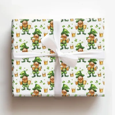 Beer Me I Am Irish - Gift Wrap for Christmas, Holidays Wrapping Paper, Christmas Wrapping Paper