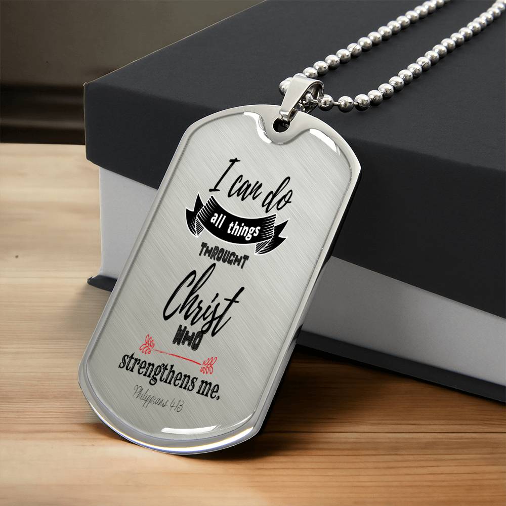 I Can Do All Things - Army Tag Necklace, Dog Tag