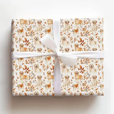 Fall with the Goldens - Gift Wrap for Christmas, Holidays Wrapping Paper, Christmas Wrapping Paper