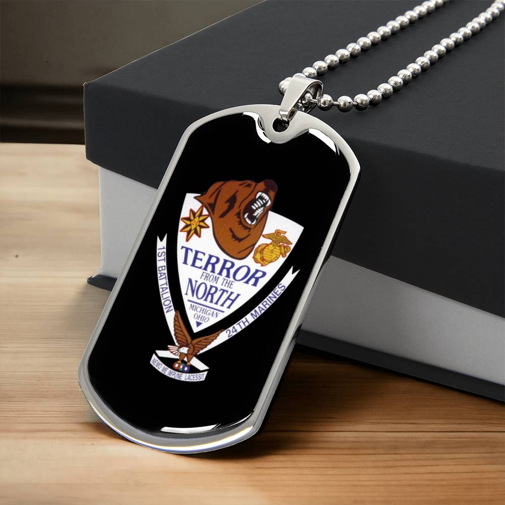 T.Error From The North - 1St Battalion, 24Th Marines - Army Tag Necklace, Dog Tag