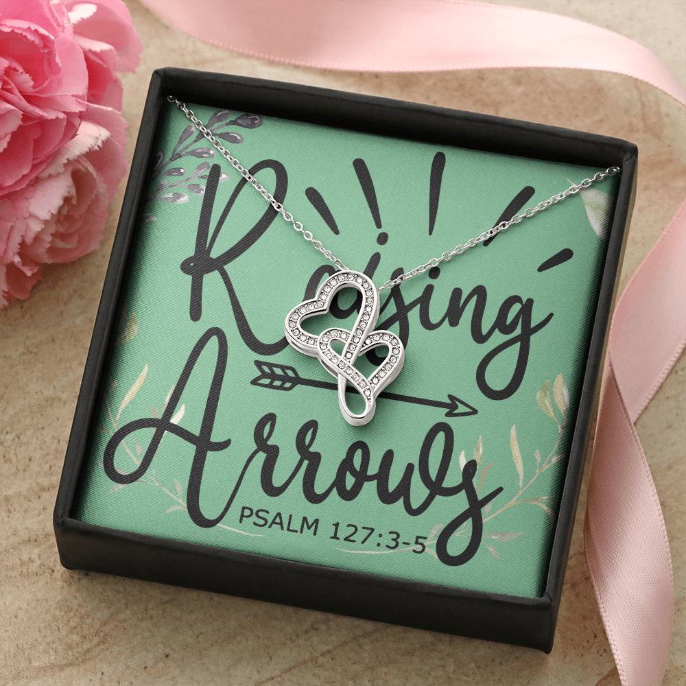 Raising Arrows Double Hearts Necklace