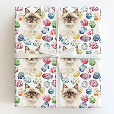 Easter Eggs with the Burmese - Gift Wrap for Christmas, Holidays Wrapping Paper, Christmas Wrapping Paper