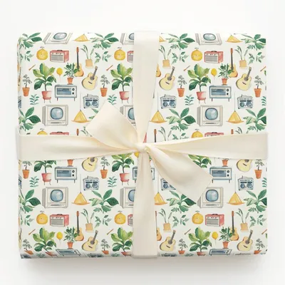 70s Childhood - Gift Wrap for Christmas, Holidays Wrapping Paper, Christmas Wrapping Paper