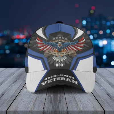 Baseball Cap United States Veteran Red, Patriotic Military Tribute Hat Baseball Cap