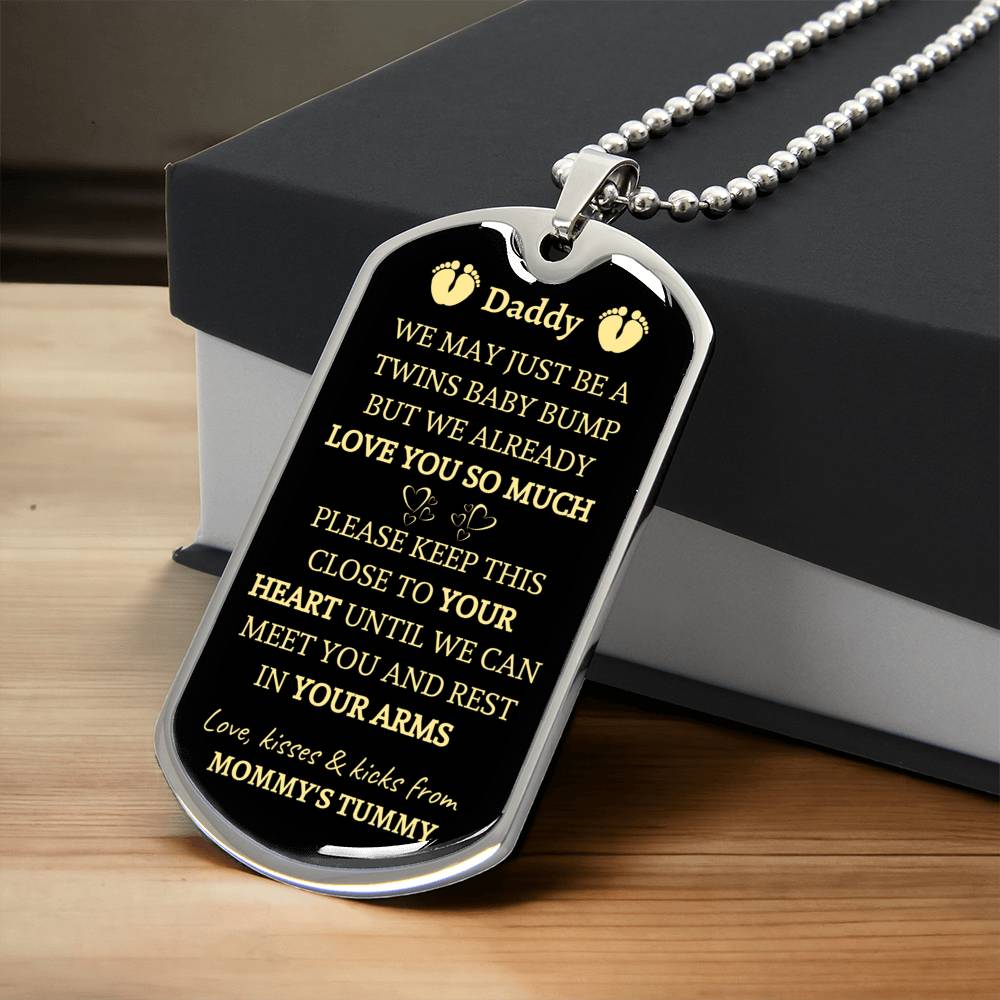 Daddy-We Already Love You So Much-Dad-To-Be Necklace - Army Tag Necklace, Dog Tag
