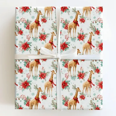 Snowy Savannah - Gift Wrap for Christmas, Holidays Wrapping Paper, Christmas Wrapping Paper