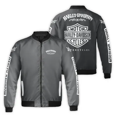 Bomber Jacket,Harley Davidson Motorcycles Vintage Logo,Biker Lifestyle Apparel Bomber Jacket