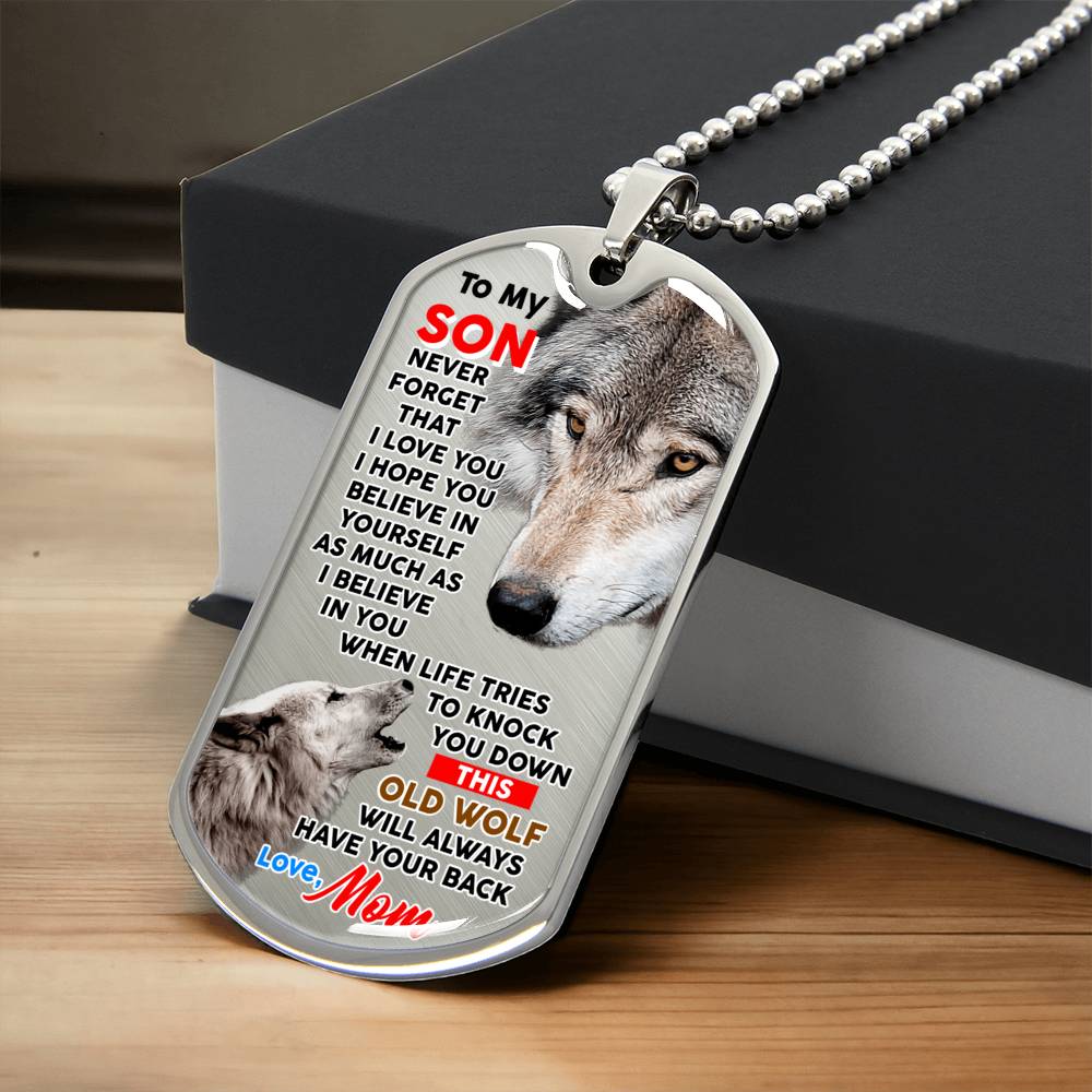 Gift For Son - Premium Dog Tag From Mom - Army Tag Necklace, Dog Tag