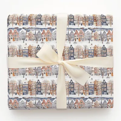 Wonderland in the Jordaan - Gift Wrap for Christmas, Holidays Wrapping Paper, Christmas Wrapping Paper
