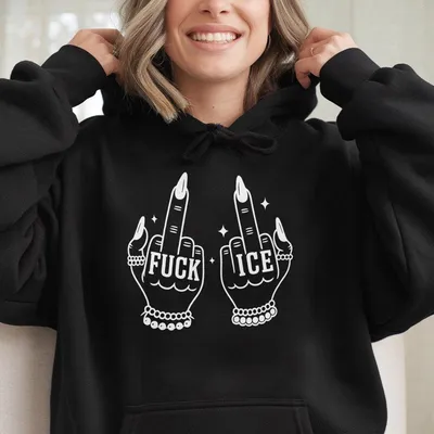 Fck Ice Middle Fingers Hoodie,Anti Ice Hoodie,Anti Trump,Protect Immigrants,Chinga La Migra