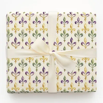 Fleur of New Orleans - Gift Wrap for Christmas, Holidays Wrapping Paper, Christmas Wrapping Paper