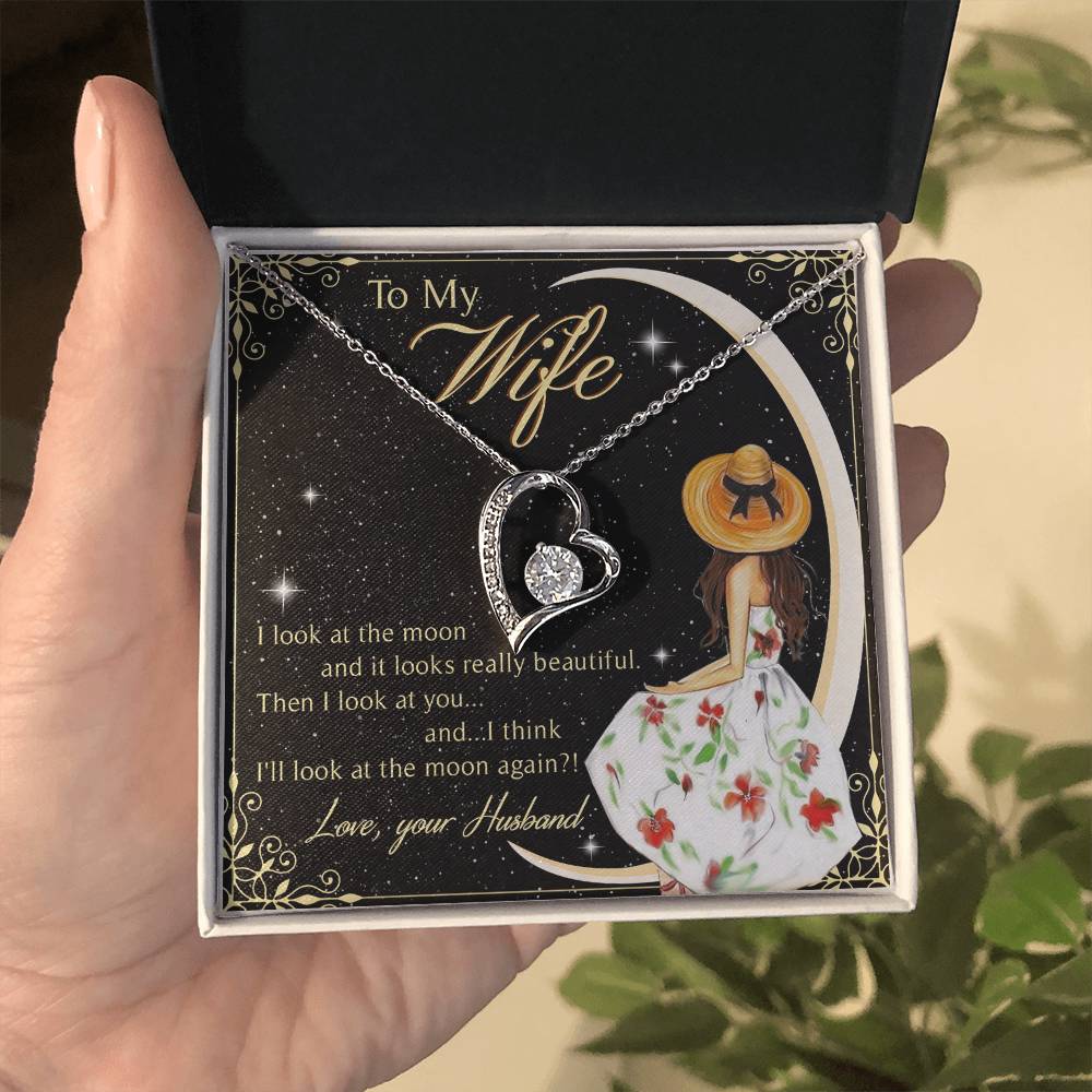 To My Beautiful Wife Mother's Day Message Card - Forever Love Necklace