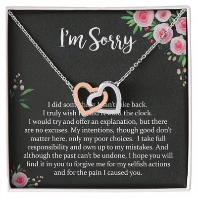 I'm Sorry - Wife Necklace Interlocking Hearts Necklace