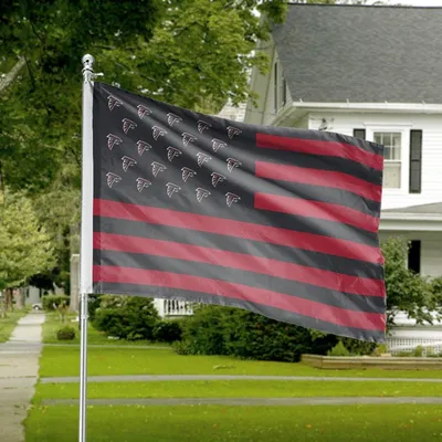 Falcons Horizontal House Flag, Atlanta Nfl Team, Red Gray Stripes, Sports Fan Yard Decor, Football Pride Horizontal House Flag
