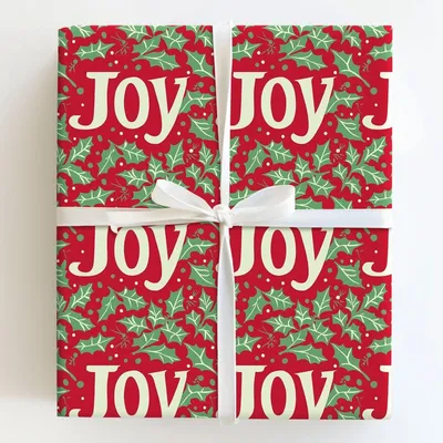 Joy All the Way - Gift Wrap for Christmas, Holidays Wrapping Paper, Christmas Wrapping Paper