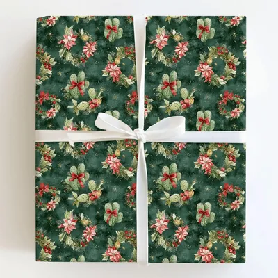 Festive Cacti - Gift Wrap for Christmas, Holidays Wrapping Paper, Christmas Wrapping Paper