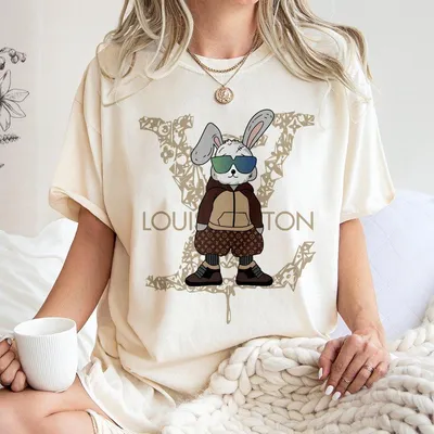 2025 Summer Bunny Graphic Oversized T-Shirt For Men, Cool Cartoon Print Luxury Aesthetic Casual Top Big Top Caraval Protect Dolls