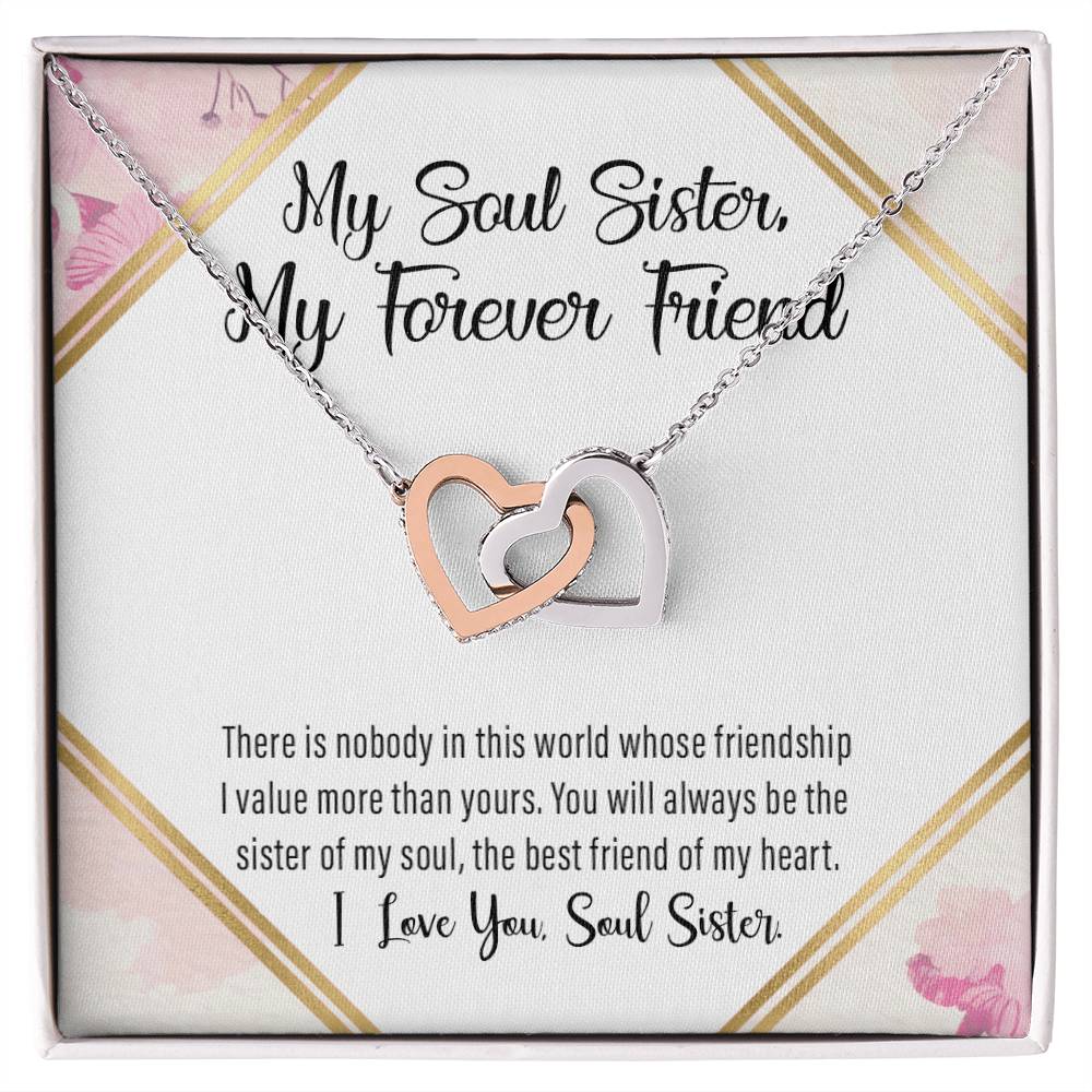 Soul Sister - Joined Hearts Necklace Interlocking Hearts Necklace
