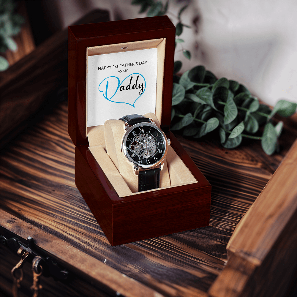 1St Father's Day Mens Watch Birthday Gift Gifts For Him Openwork Watch