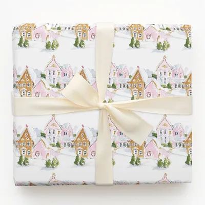 Sugarplum Street - Gift Wrap for Christmas, Holidays Wrapping Paper, Christmas Wrapping Paper