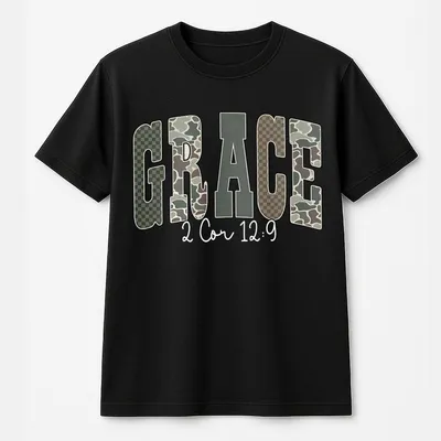 Christian Camo T-Shirt, Thanksgiving Gifts, Bible Verse T-Shirt, Faith Based Autumn , Praise Religious Jesus T-Shirt