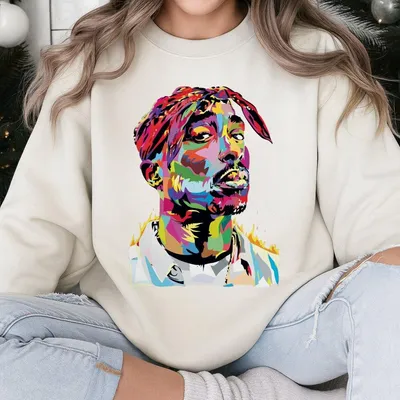 Vintage Tupac Graphic Sweatshirt 2pac Shakur Sweatshirt With 90s Style Hip Hop Legends Sweatshirt Classic Rapper Merch Collectibl