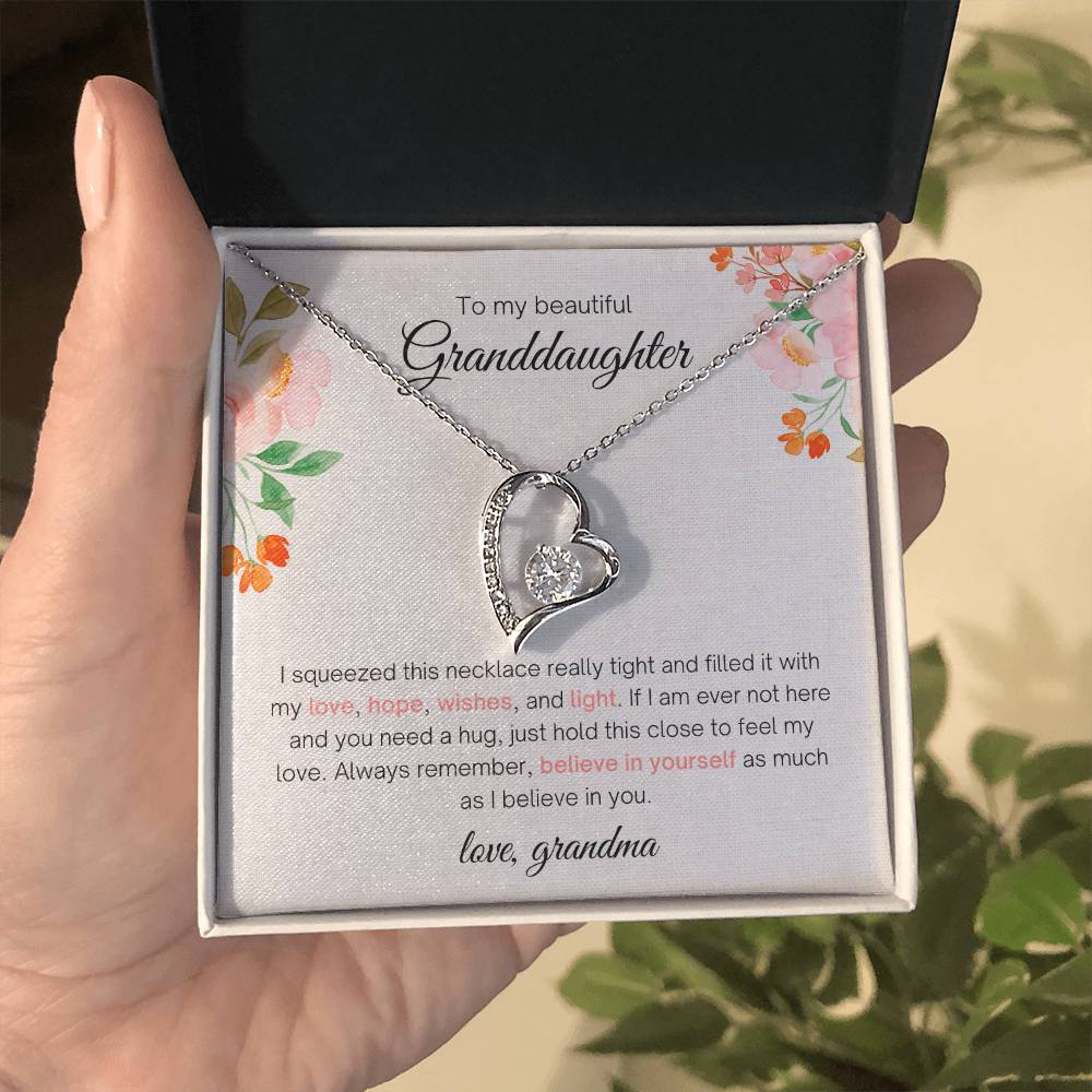 To My Granddaughter Necklace Gift, Gift From Grandma, Jewelry Gift From Grandma