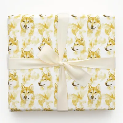 Golden Growl - Gift Wrap for Christmas, Holidays Wrapping Paper, Christmas Wrapping Paper
