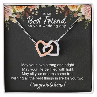 To My Wonderful Friend - Friendship Gift - Friends Forever - Friend Gift Interlocking Hearts Necklace