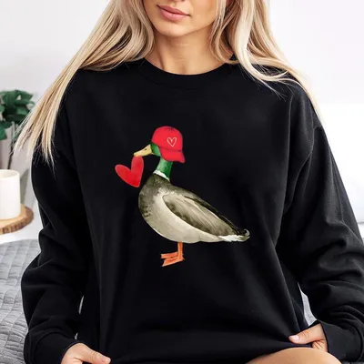 Valentine Mallard Duck Sweatshirt ,Hunting Valentine'S Day Sweatshirt, Valentine'S Day Sweatshirt, Cute Valentine Sweatshirt,Gift For Her