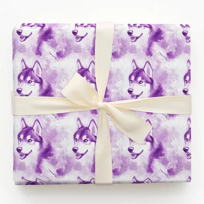 Go Husky Violet - Gift Wrap for Christmas, Holidays Wrapping Paper, Christmas Wrapping Paper