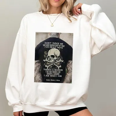 Summer Casual Men'S Skull Graphic Print Sweatshirt Sweatshirt Top Unisex Outfits Graphic Sweatshirt Menswear