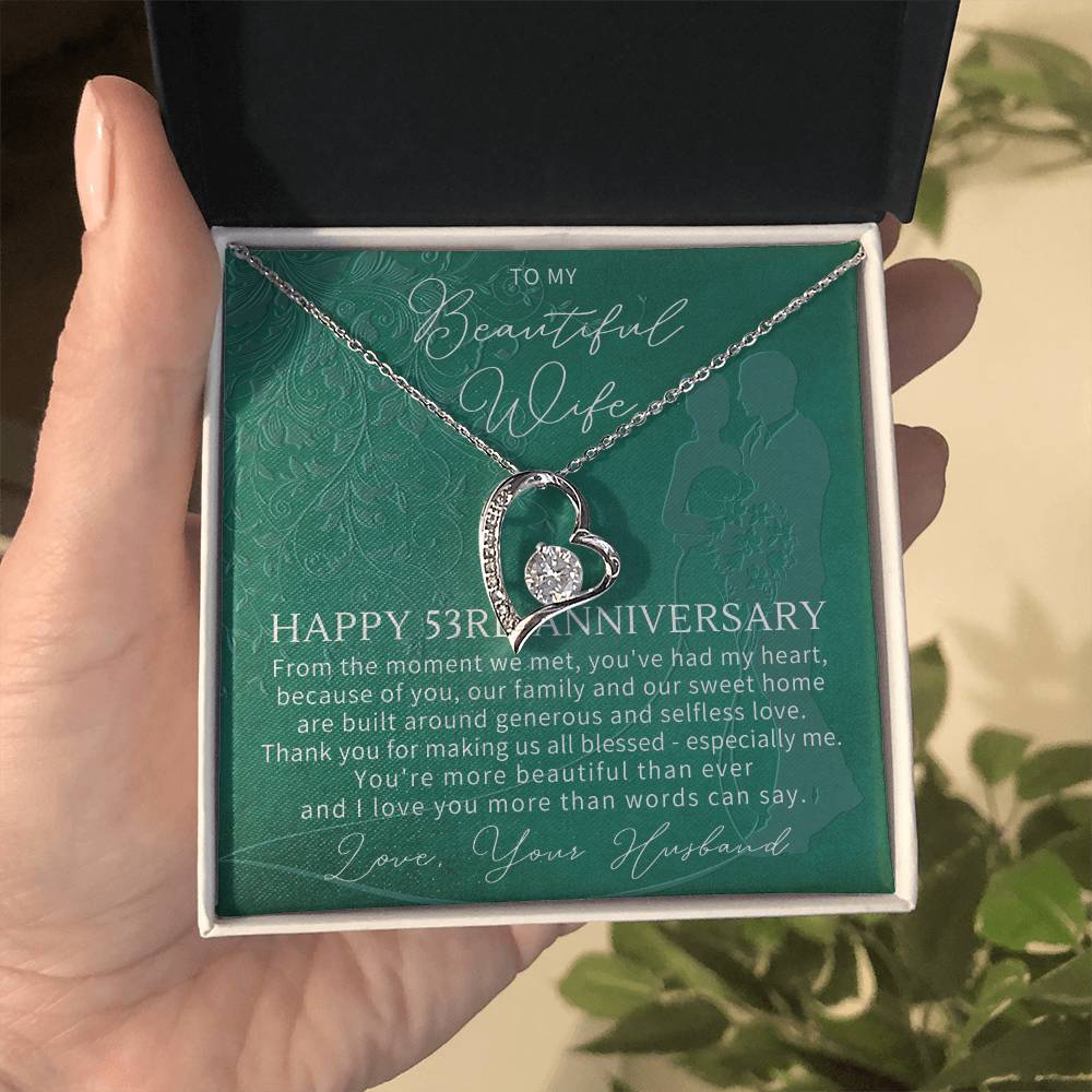 53Rd Anniversary - Gift For Wife - Forever Love Necklace