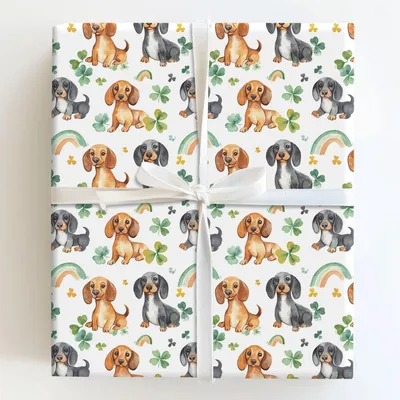Rainbows with the Dachshund - Gift Wrap for Christmas, Holidays Wrapping Paper, Christmas Wrapping Paper