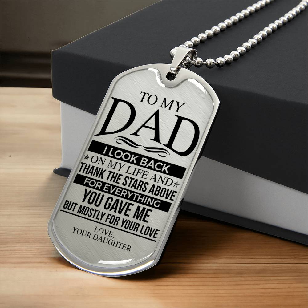Daughter To Dad Dog Tag - Army Tag Necklace, Dog Tag