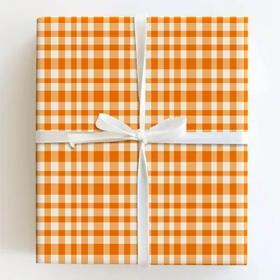Marigold Gingham - Gift Wrap for Christmas, Holidays Wrapping Paper, Christmas Wrapping Paper