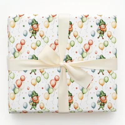 Lucky Balloon Wishes - Gift Wrap for Christmas, Holidays Wrapping Paper, Christmas Wrapping Paper
