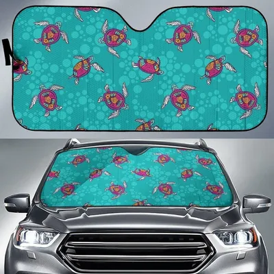 Coast Sea Turtle For Animal Lovers Printed Car Sun Shade Cover Auto Windshield PrintSyde