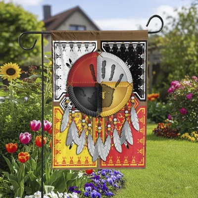 Native American Colors Of The 4 Directions Outdoor Garden Flag, House Flag, Wall Flag Vertical Garden Flag