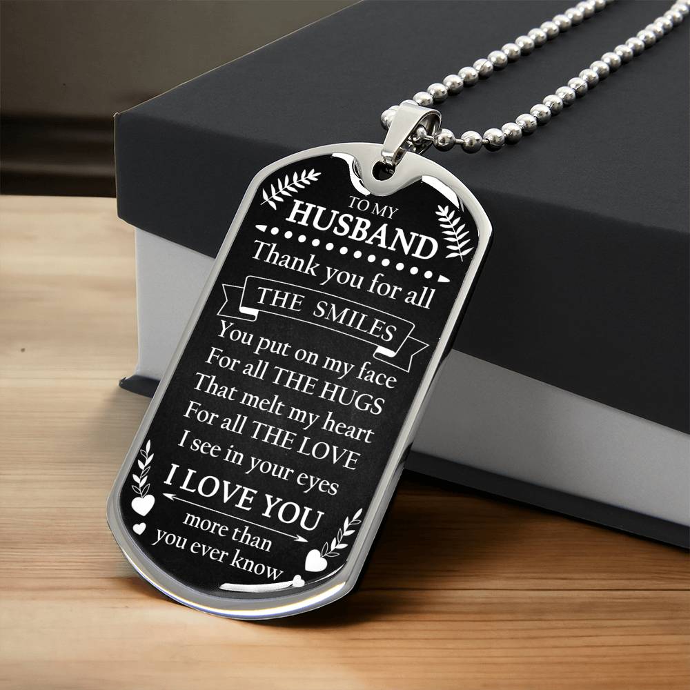 Gift For Husband - Thank You - Dog Tag - Army Tag Necklace, Dog Tag