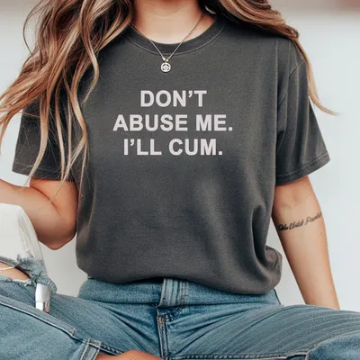 Men'S Letter Don'T Abuse Me Cum Printed T-Shirt T-Shirt T-Shirt Classic Cotton Fabric Menswear T-Shirt T-Shirt