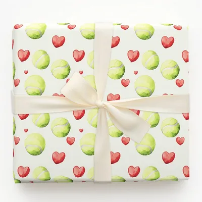 My Tennis Valentine - Gift Wrap for Christmas, Holidays Wrapping Paper, Christmas Wrapping Paper