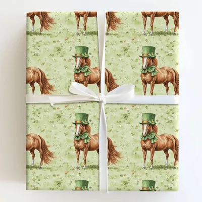 Leprechaun Tennessee Walking Horse - Gift Wrap for Christmas, Holidays Wrapping Paper, Christmas Wrapping Paper