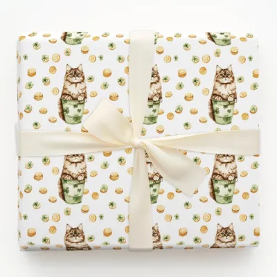 Golden with the Siberian - Gift Wrap for Christmas, Holidays Wrapping Paper, Christmas Wrapping Paper