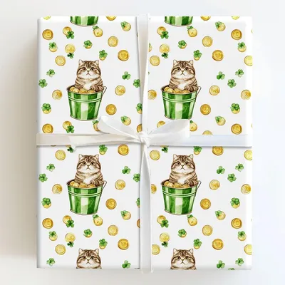 Golden with the Scottish Fold - Gift Wrap for Christmas, Holidays Wrapping Paper, Christmas Wrapping Paper