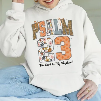Psalm 23 Hoodie, The Lord Is My Shepherd Hoodie, Bible Verse Thanksgiving Christian Hoodie, Fall Faith Hoodie, Autumn Jesus Hoodie, Unisex Casual Graphic Hoodie