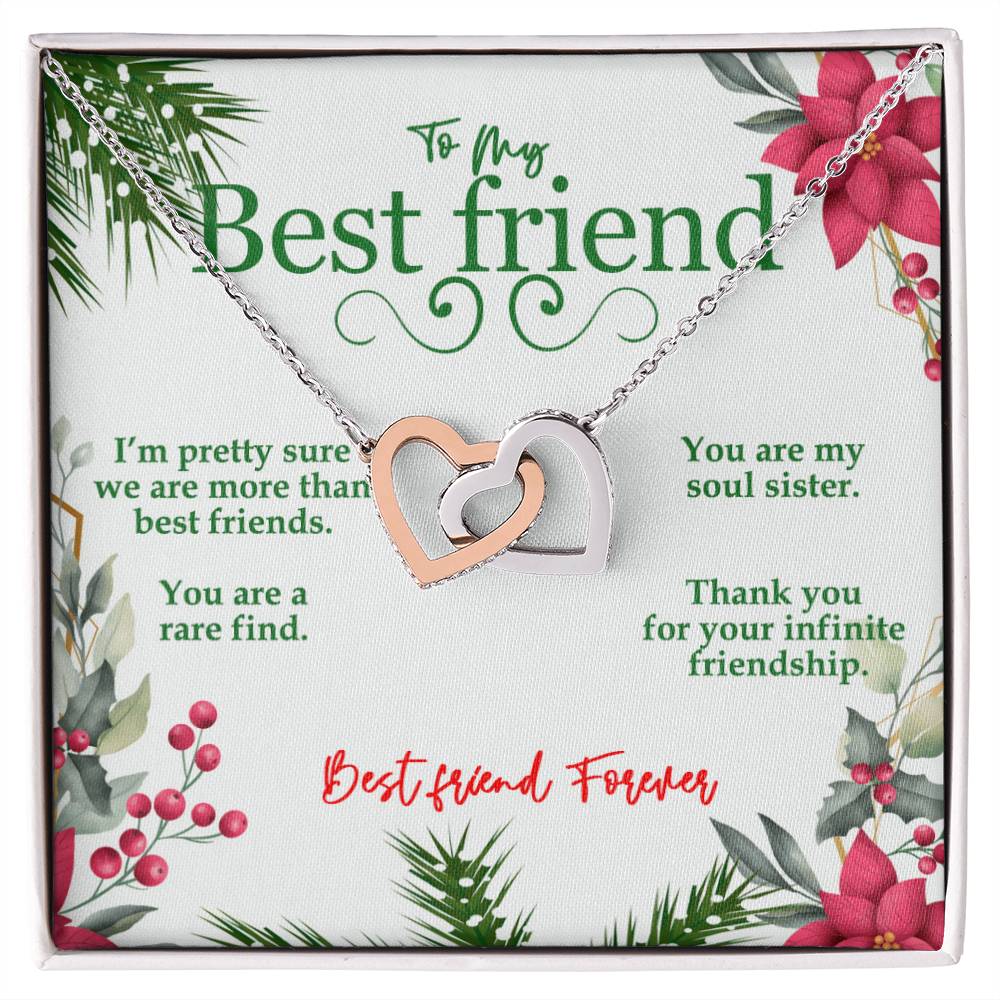 To My Best Friend Interlocking Hearts Necklace