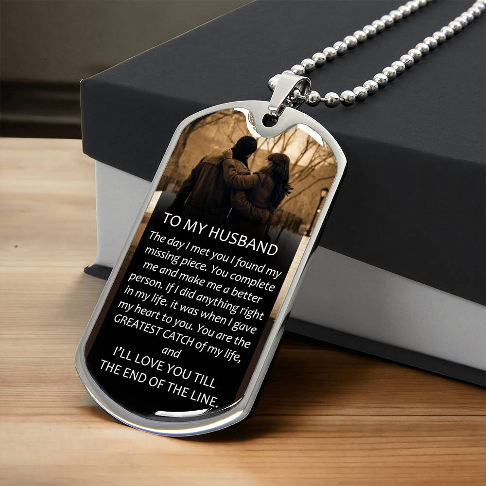 To My Husband Meaningful Gift Tag - Army Tag Necklace, Dog Tag
