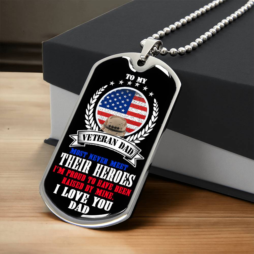 Dog Tag For Veteran Dad - Best Gift For Father's Day - Army Tag Necklace, Dog Tag